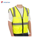 High 360 Degree Visibility Orange Mesh Safety Vest Zipper Front Closure With Reflective Tapes And Multi Pockets Class 2